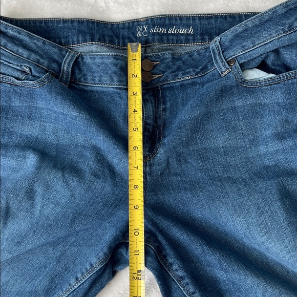 NY&C Slim Slouch Women's Distressed Blue Jeans 18 - Picture 9 of 12